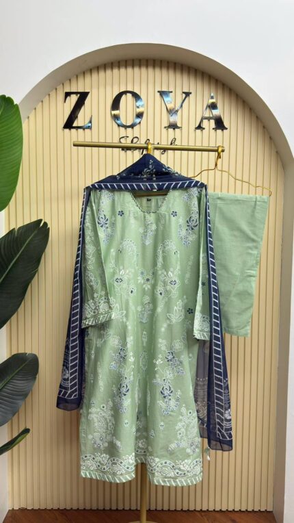 Khaadi Inspired Fully stitched 3 piece Kamiz set