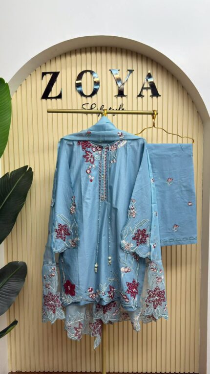 Pakistani Inspired Fully stitched 3 piece Kamiz set