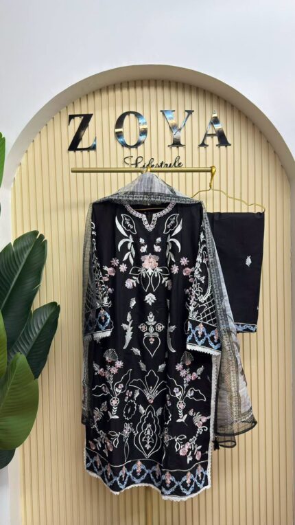 Pakistani Inspired Fully stitched 3 piece kamiz set