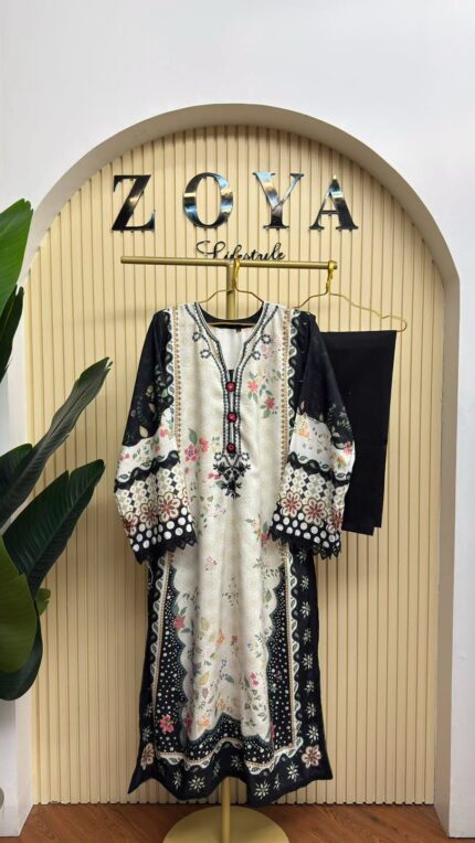 Pakistani Inspired Fully stitched 2 piece kaftan set