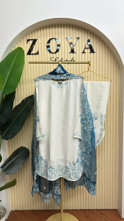 Hussain Rehar Inspired stitched 3 piece kamiz set