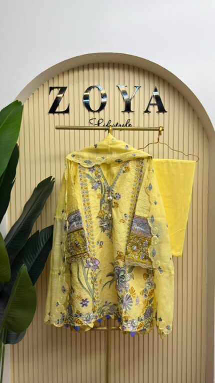 Pakistani Inspired Fully stitched 3 piece kamiz set