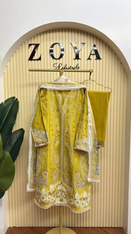 Pakistani Inspired Fully stitched 3 piece kamiz set