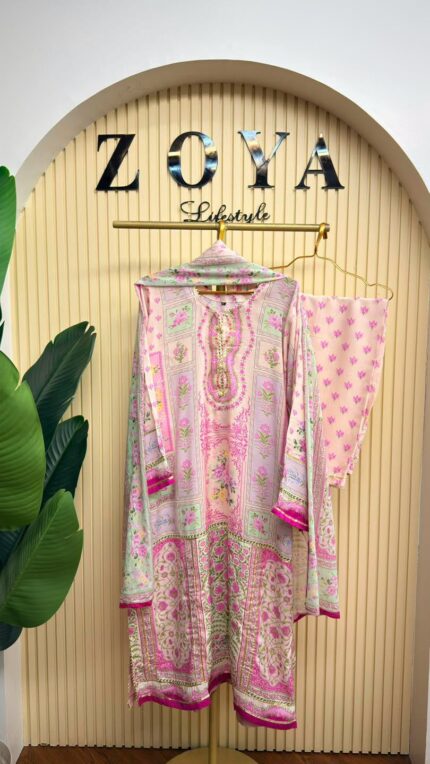 Pakistani Inspired Fully stitched 3 piece kamiz set