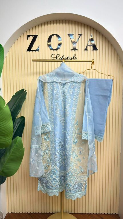 Pakistani Inspired Fully stitched 3 piece kamiz set