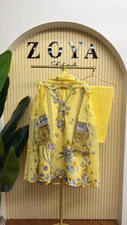 Pakistani Inspired Fully stitched 3 piece kamiz set