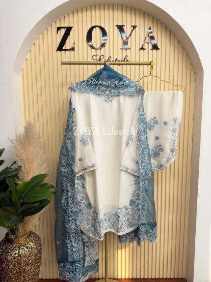Hussain Rehar Inspired stitched 3 piece kamiz set