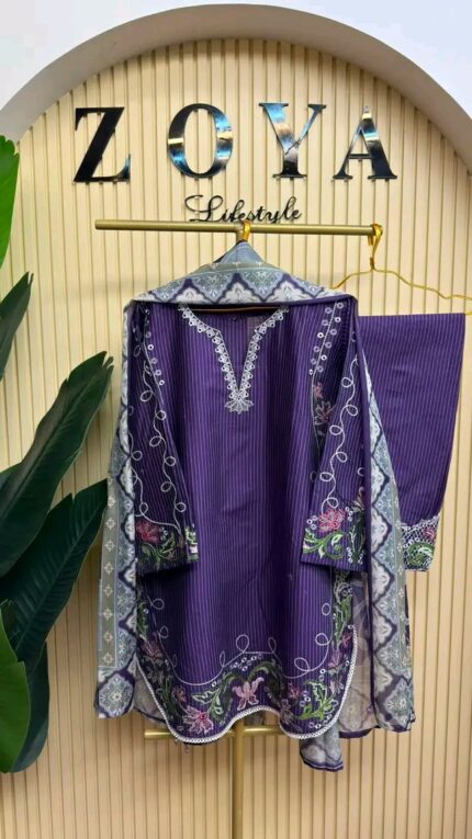 Ethnc Inspired Fully stitched 3 piece Kamiz set