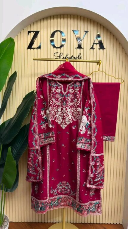 Pakistani Inspired Fully stitched 3 piece Kamiz set