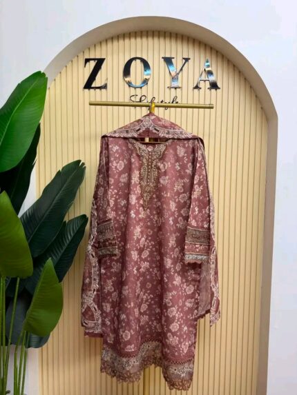 Khaadi Inspired Fully stitched 3 piece Kamiz set