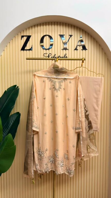 Pakistani Inspired Fully stitched 3 piece Kamiz set