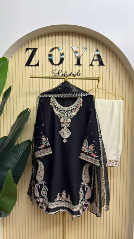 Fully stitched 3 piece farshi Kamiz set
