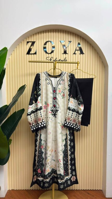 Pakistani Inspired Fully stitched 2 piece kaftan set