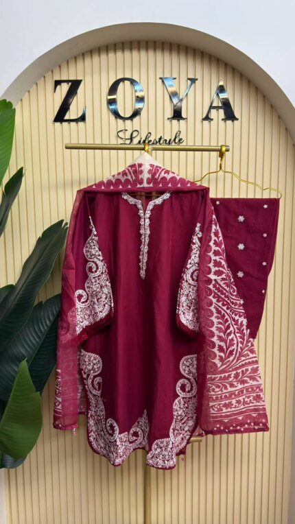 Fully stitched 3 piece farshi Kamiz set