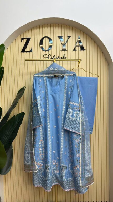 Pakistani inspired Fully stitched 3 piece Kamiz set