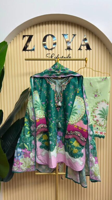 Ethnc inspired Fully stitched 3 piece Kamiz set