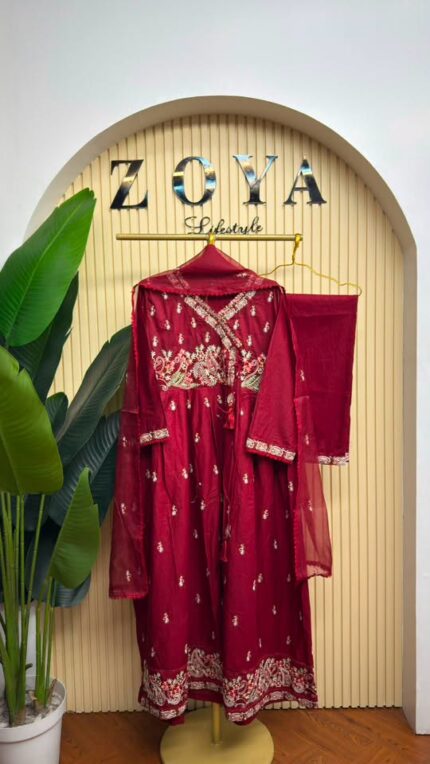 Fully stitched 3 piece Anarkali set