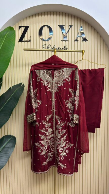 Ethnc inspired stitched 3 piece Kamiz set