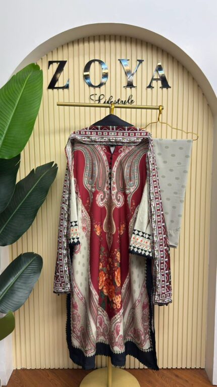 Pakistani inspired stitched 3 piece Kamiz set