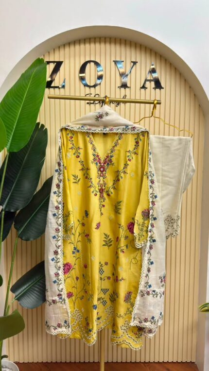 Pakistani inspired stitched 3 piece Kamiz set